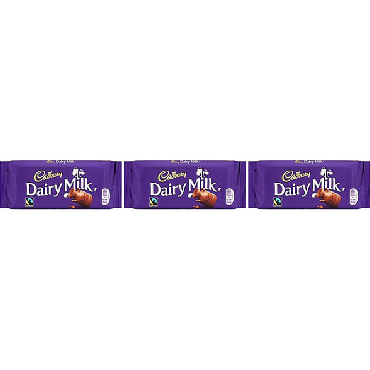 Pack of 3 - Cadbury Dairy Milk Chocolate - 110 Gm (3.8 Oz)