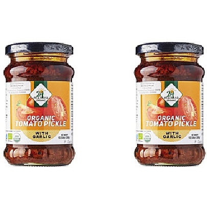 Pack of 2 - 24 Mantra Organic Tomato Pickle With Garlic - 300 Gm (10.58 Oz)