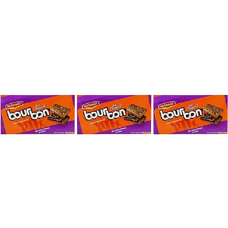 Pack of 3 - Britannia Bourbon Cookies - 13.7 Oz (390 Gm)