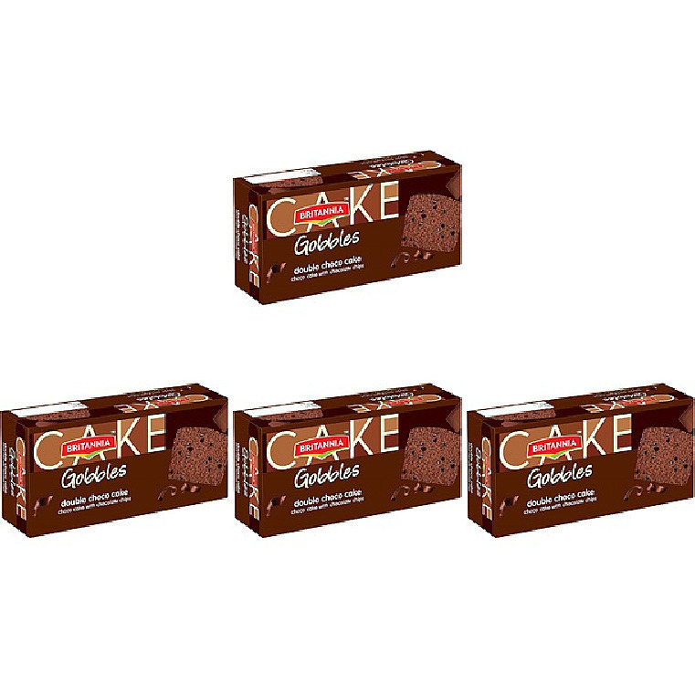 Pack of 4 - Britannia Gobbles Double Choco Cake - 250 Gm (8.82 Oz)