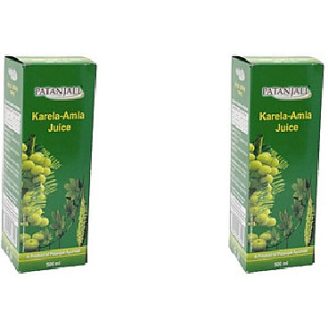 Pack of 2 - Patanjali Karela Amla Juice - 500 Ml (17.63 Fl Oz)