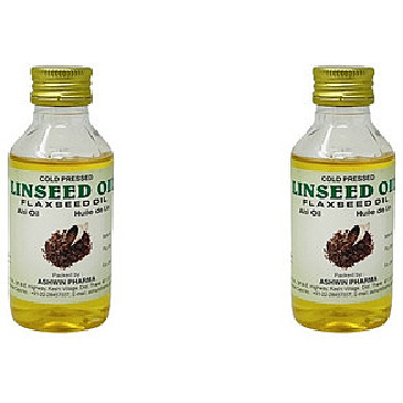 Pack of 2 - Ashwin Linseed Flaxseed Alsi Oil - 100 Ml (3.4 Fl Oz)