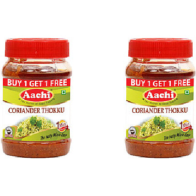 Pack of 2 - Aachi Coriander Thokku Rice Paste - 200 Gm (7 Oz) [Buy 1 Get 1 Free]