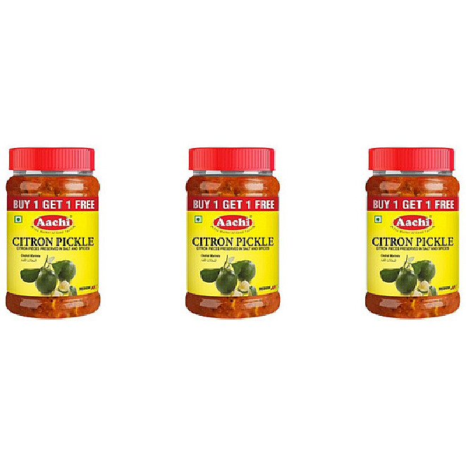 Pack of 3 - Aachi Citron Pickle - 200 Gm (7 Oz) [Buy 1 Get 1 Free]