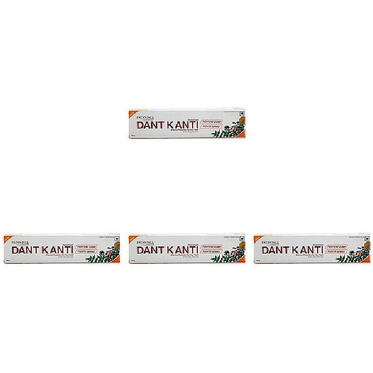 Pack of 4 - Patanjali Dant Kanti Natural Toothpaste  - 100 Gm (3.5 Oz)