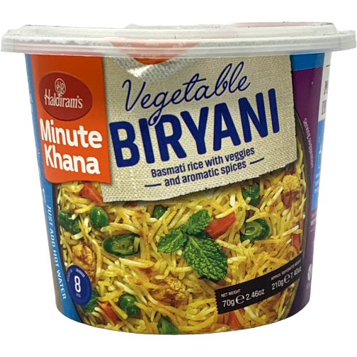 Pack of 5 - Haldiram's Minute Khana Vegetable Biryani Cup - 70 Gm (2.46 Oz)