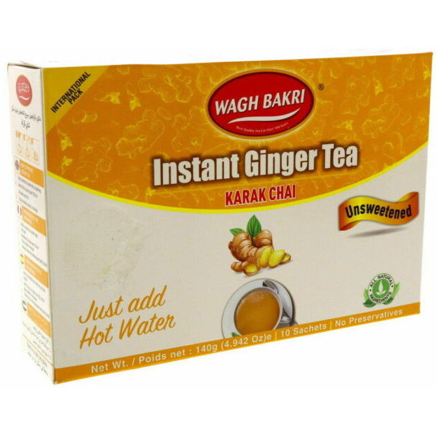 Pack of 4 - Wagh Bakri Unsweetened Ginger Chai - 140 Gm (5 Oz)