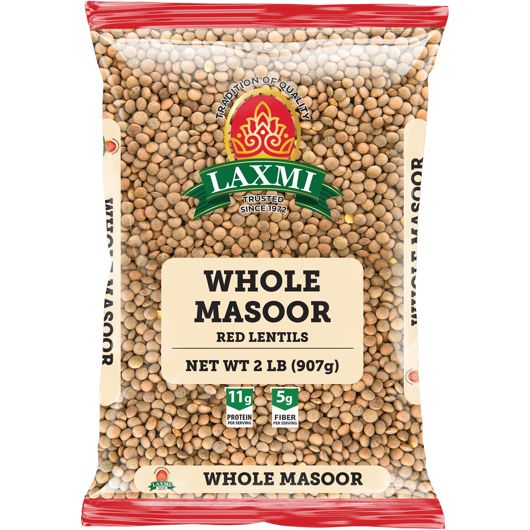 Pack of 4 - Laxmi Whole Masoor - 2 Lb (907 Gm)