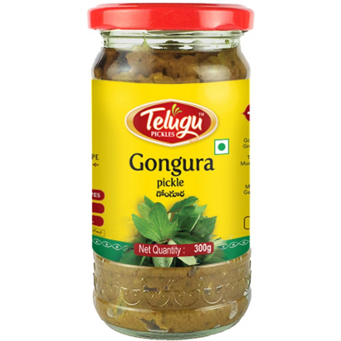 Pack of 4 - Telugu Gongura Pickle Without Garlic - 300 Gm (10.58 Oz)
