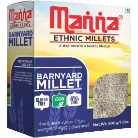 Pack of 3 - Manna Pearled Unpolished Ethnic Millets Barnyard Millet - 500 Gm (1.1 Lb)