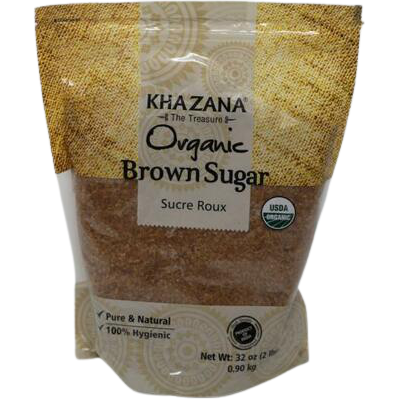 Pack of 2 - Khazana Organic Brown Sugar - 2 Lb (908 Gm)