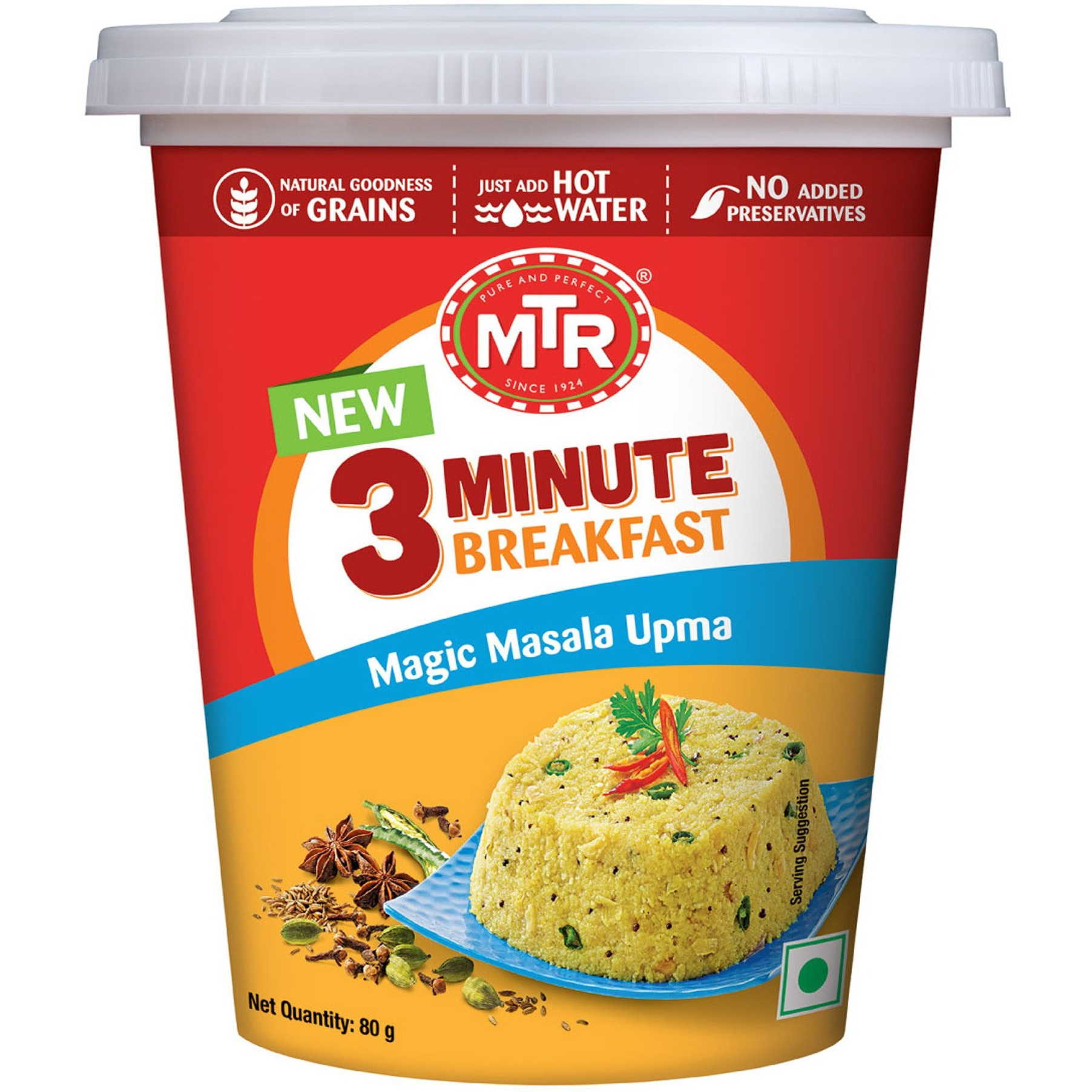 Pack of 3 - Mtr 3 Minute Breakfast Cup Magic Masala Upma - 79 Gm (2.82 Oz)