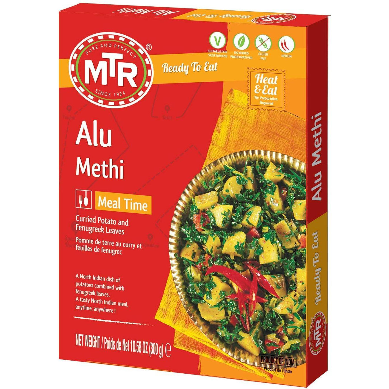 Pack of 4 - Mtr Ready To Eat Alu Methi - 300 Gm (10.5 Oz)