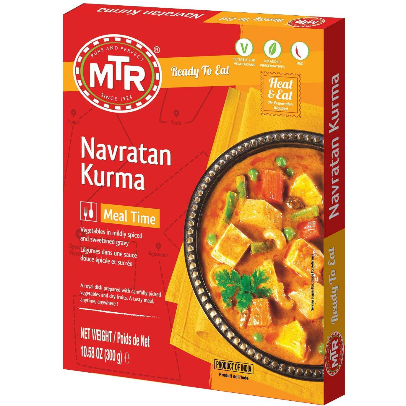 Pack of 5 - Mtr Ready To Eat Navratan Kurma - 300 Gm (10.58 Oz)