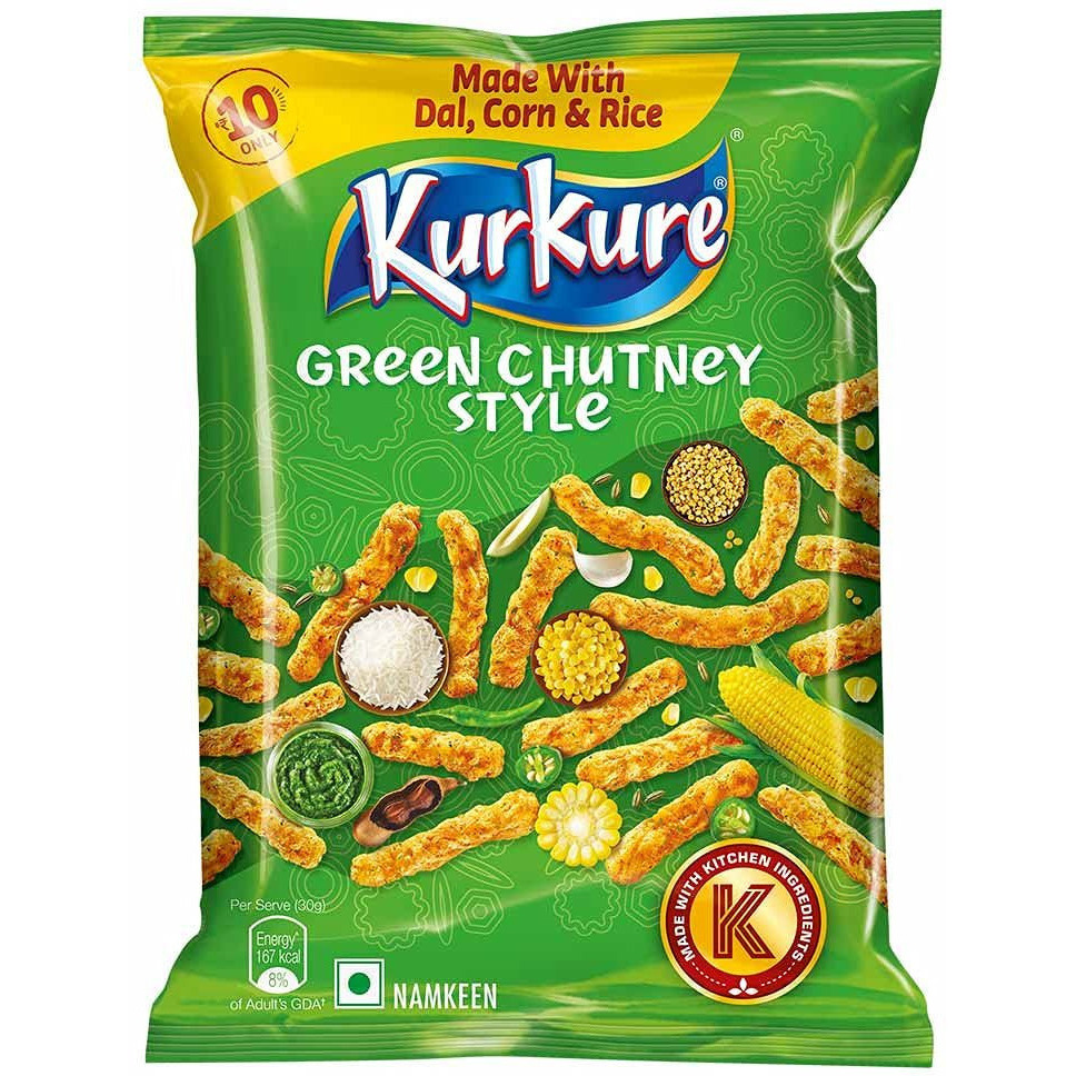 Pack of 4 - Kurkure Green Chutney Style - 90 Gm (3.17 Oz)