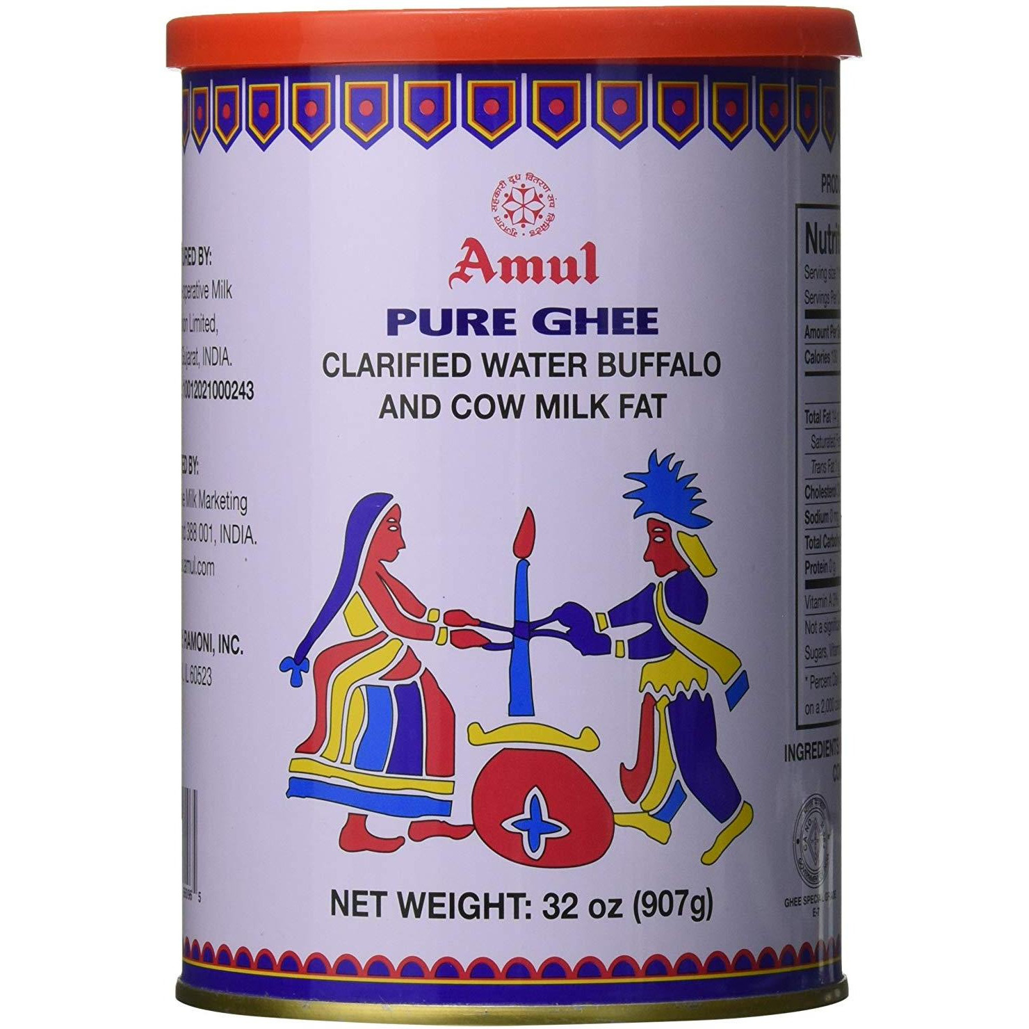 Pack of 2 - Amul Pure Ghee Export Can - 2 Lb (907 Gm)