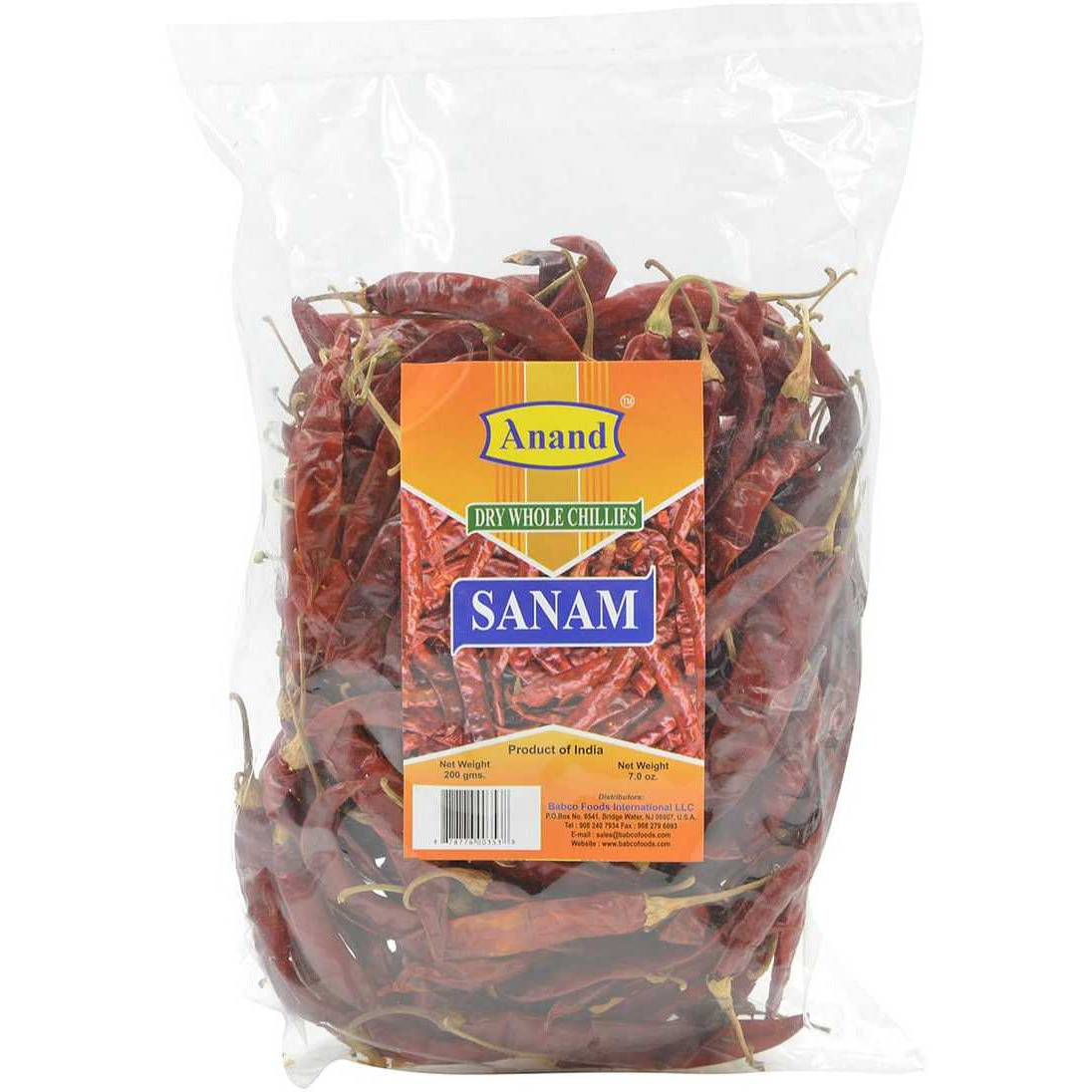 Pack of 2 - Anand Dry Whole Chillies Sanam - 7 Oz (200 Gm)