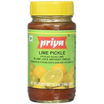 Pack of 4 - Priya Lime Pickle Without Garlic - 300 Gm (10.58 Oz)
