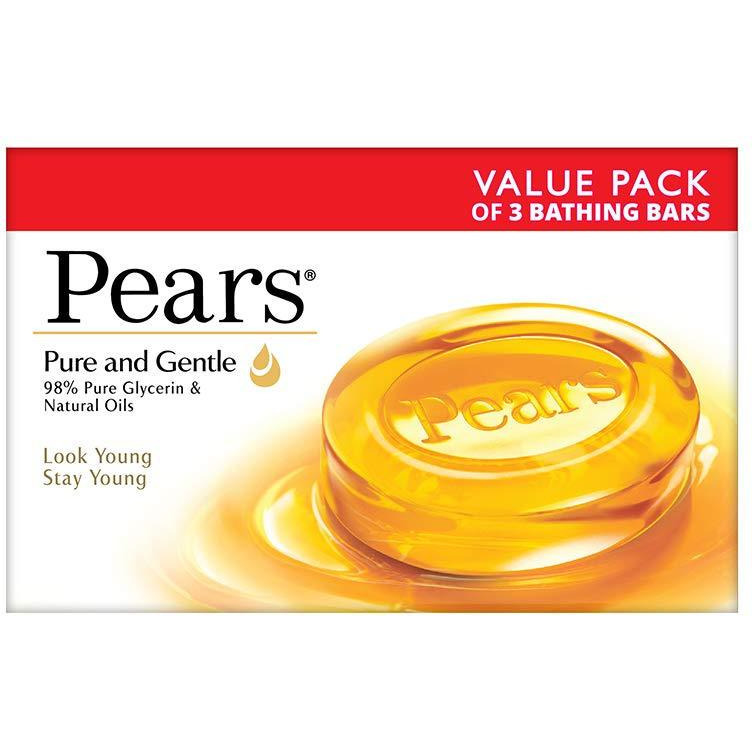 Pack of 4 - Pears Soap Pure & Gentle 3 Pack - 125 Gm (4.4 Oz)