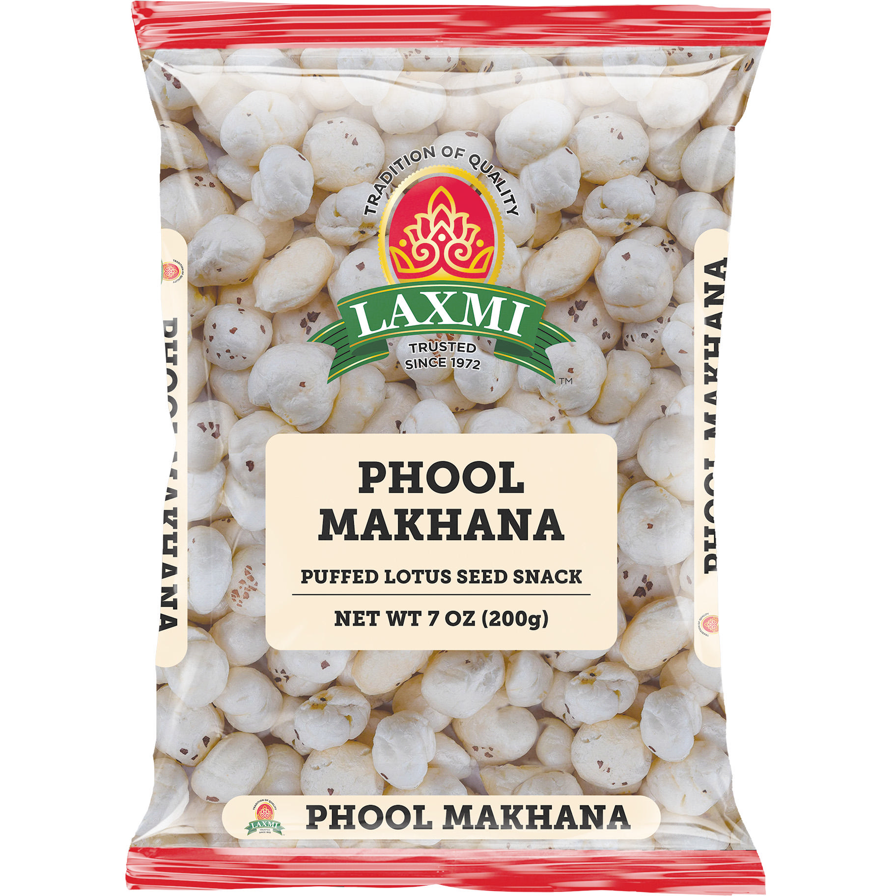 Pack of 4 - Laxmi Phool Makhana Puffed Lotus Seeds - 200 Gm (7 Oz)