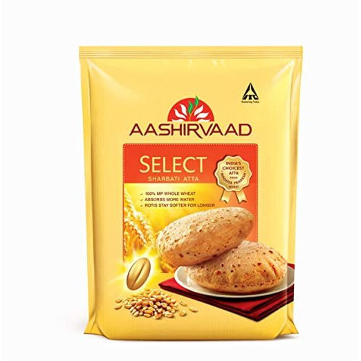 Pack of 4 - Aashirvaad Select Sharbati Atta - 1 Kg (2.2 Lb)