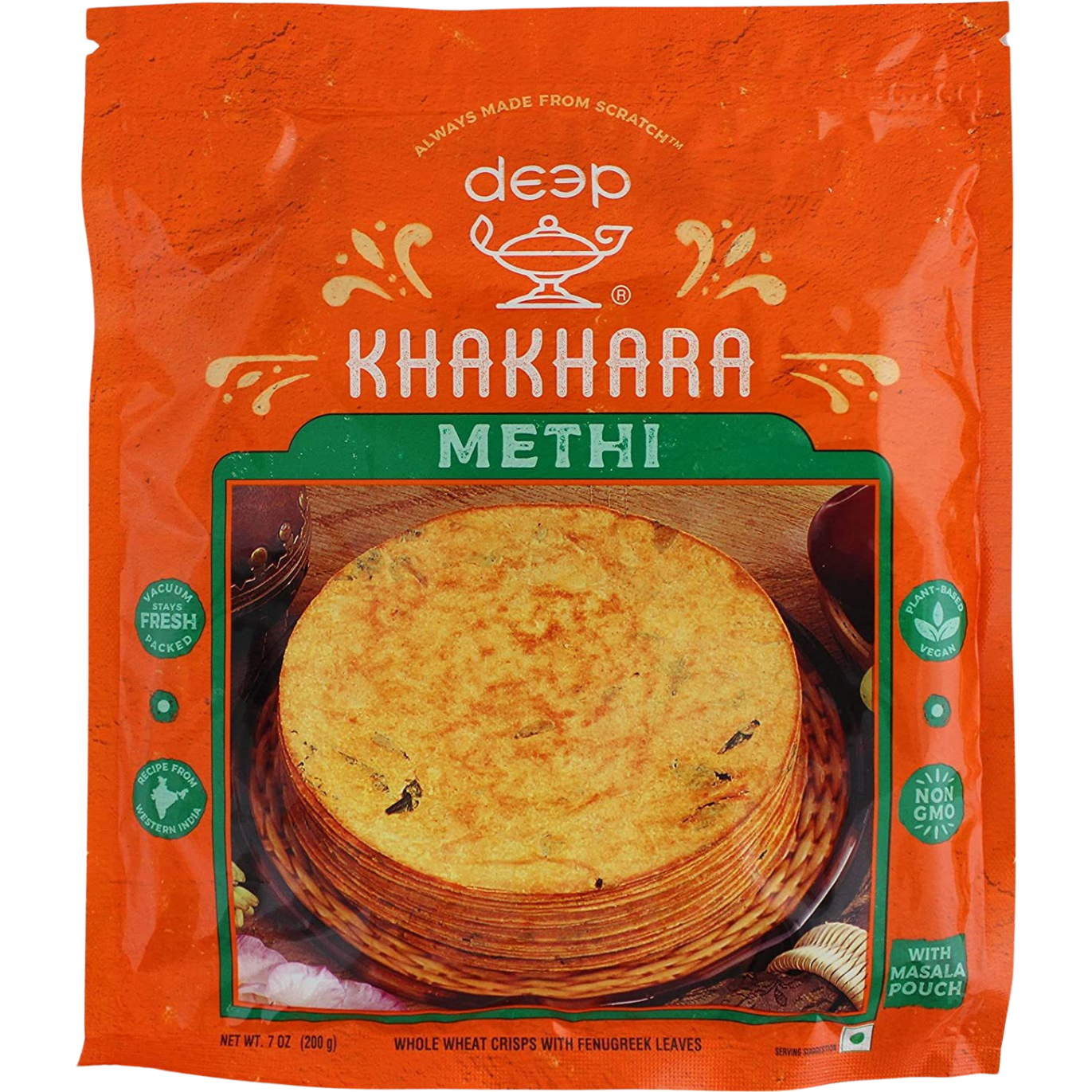 Pack of 5 - Deep Methi Khakhara - 200 Gm (7 Oz)