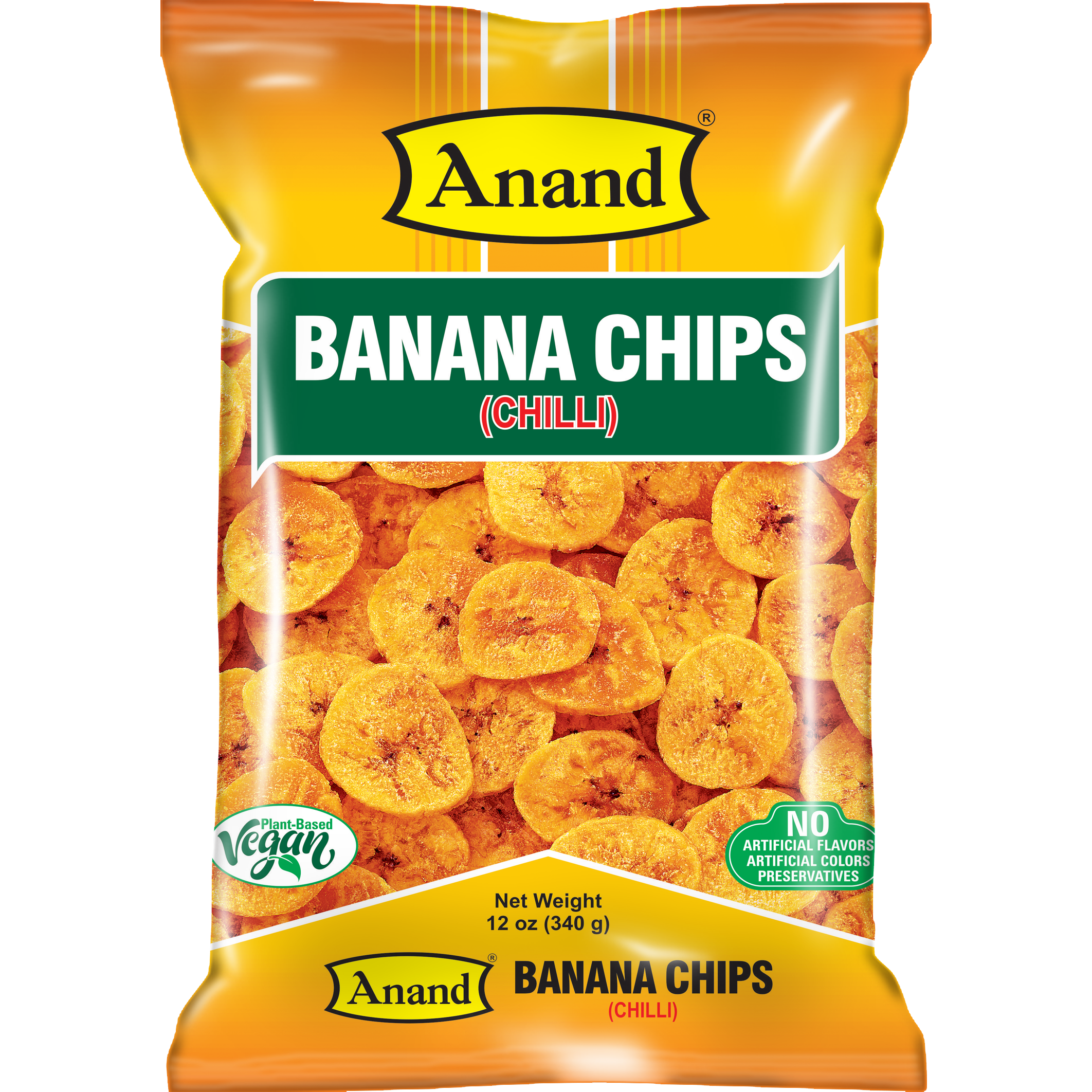 Pack of 3 - Anand Banana Chips Chilli - 12 Oz (340 Gm)