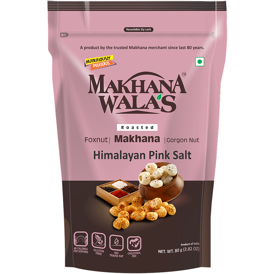 Pack of 2 - Makhana Walas Himalayan Pink Salt Roasted Makhana - 60 Gm (2.11oz)     (2 Oz)