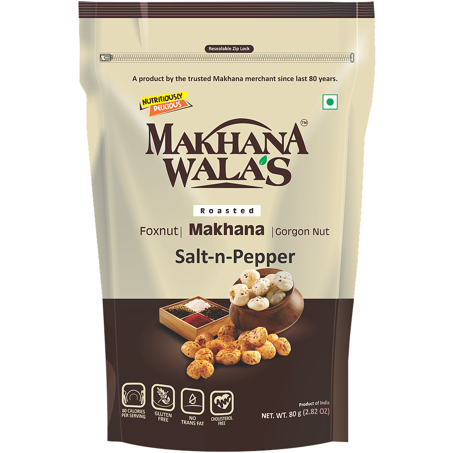 Pack of 2 - Makhana Wala's Salt & Pepper Roasted Makhana - 60 Gm (2.1 Oz)