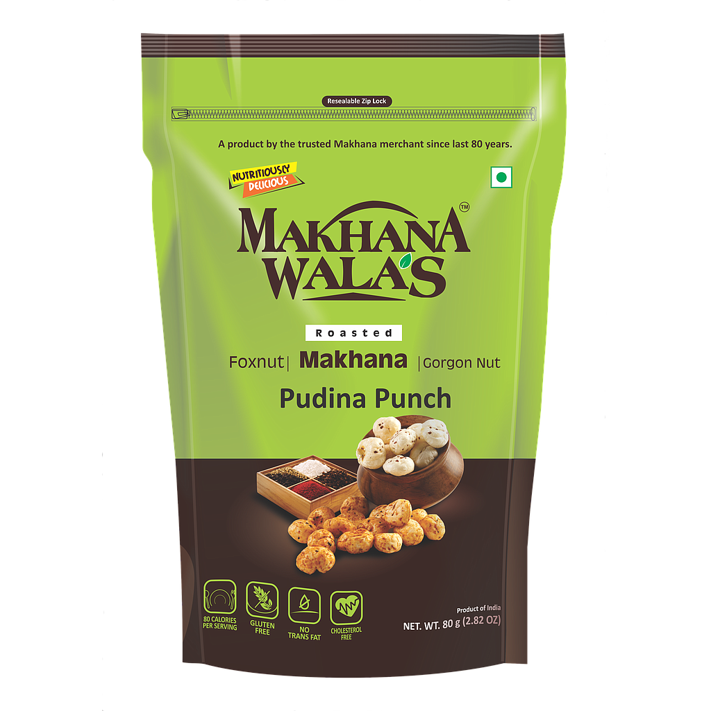 Pack of 3 - Makhana Wala's Roasted Makhana Pudina Punch - 60 Gm (2 Oz)