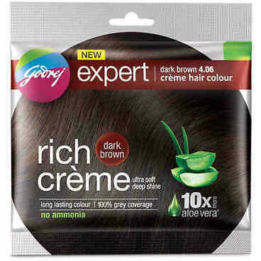 Pack of 4 - Godrej Expert Dark Brown 4.06 Creme Hair Color - 20 Gm (0.7 Oz)