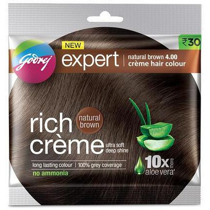 Pack of 3 - Godrej Expert Creme Natural Brown 4.0 Hair Color - 20 Gm (0.7 Oz)