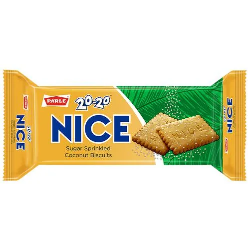 Pack of 2 - Parle 20-20 Nice Sugar Sprinkled Coconut Biscuits - 150 Gm (5.29 Oz)