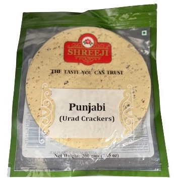 Pack of 4 - Shreeji Punjabi Urad Crackers Papad - 200 Gm (7.05 Oz)