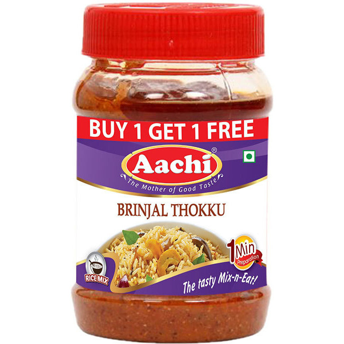 Pack of 5 - Aachi Brinjal Thokku Rice Paste - 200 Gm (7 Oz) [Buy 1 Get 1 Free]