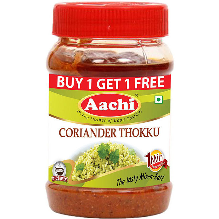 Pack of 2 - Aachi Coriander Thokku Rice Paste - 200 Gm (7 Oz) [Buy 1 Get 1 Free]
