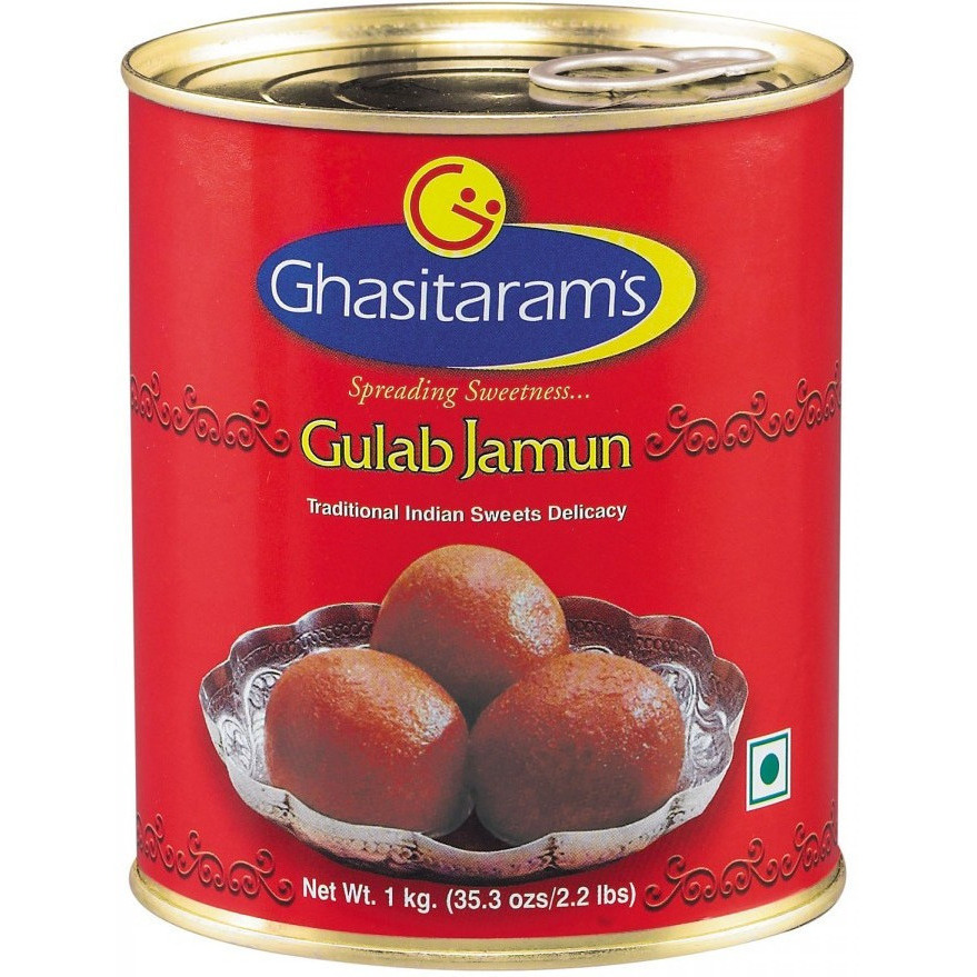 Pack of 2 - Ghasitaram's Gulab Jamun Can - 1 Kg (2.2 Lb)