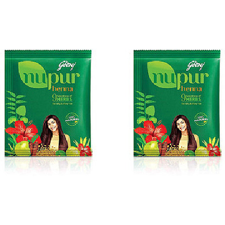 Pack of 2 - Godrej Nupur Henna 9 Herbs - 400 Gm (14 Oz)