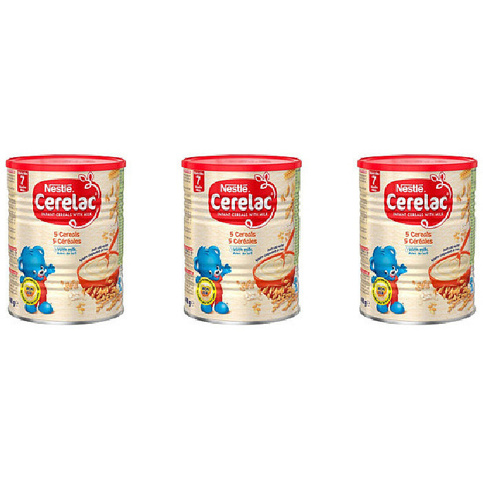 Pack of 3 - Nestle Cerelac 5 Cereals With Milk - 400 Gm (14 Oz)