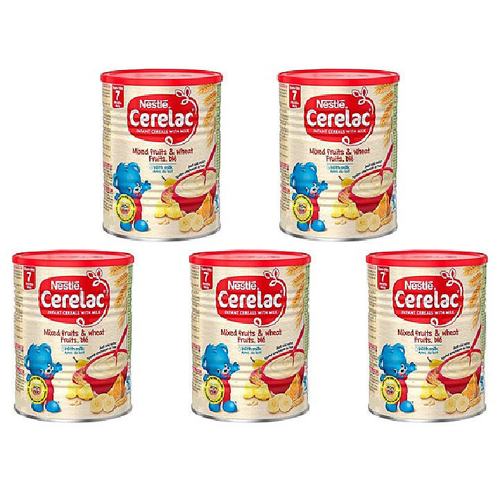 Pack of 5 - Nestle Cerelac Mixed Fruits Wheat With Milk - 400 Gm (14 Oz)