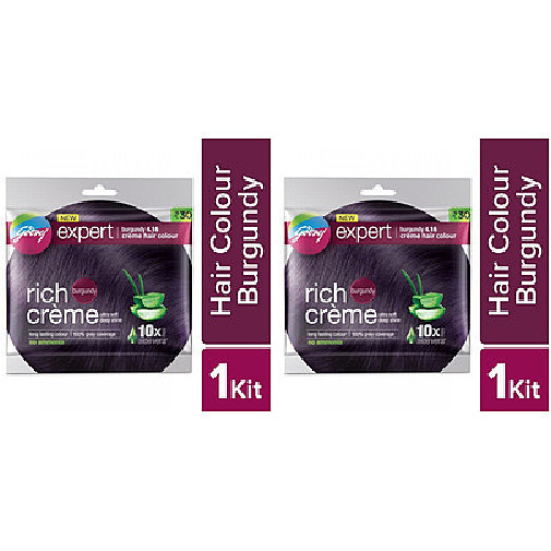 Pack of 2 - Godrej Expert Creme Burgundy 4.16 Hair Color - 20 Gm (0.7 Oz)