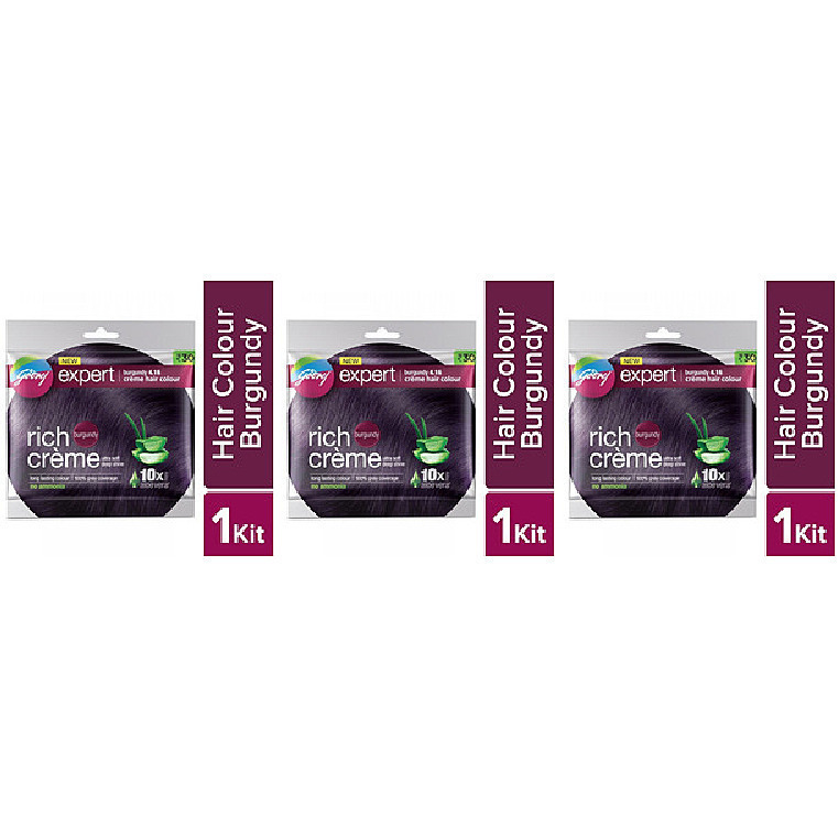 Buy Online Pack of 3 - Godrej Expert Creme Burgundy Hair Color - 20 Gm (1 Oz) 1099070 Buy Online Pack of 3 - Godrej Expert Creme Burgundy Hair Color - 20 Gm (1 Oz) 1099070
