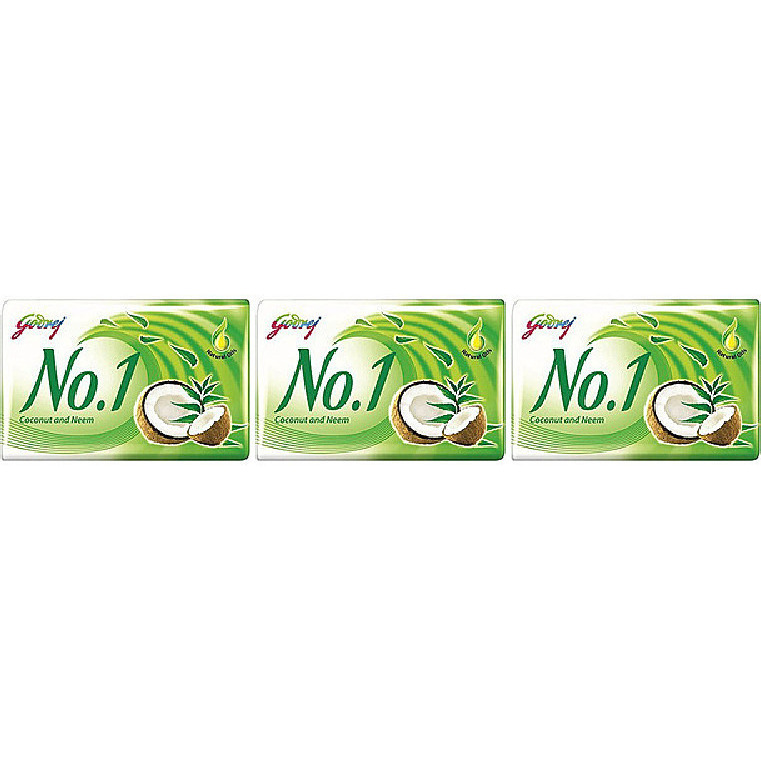Pack of 3 - Godrej No.1 Coconut & Neem Beauty Soap - 95 Gm (3.32 Oz)