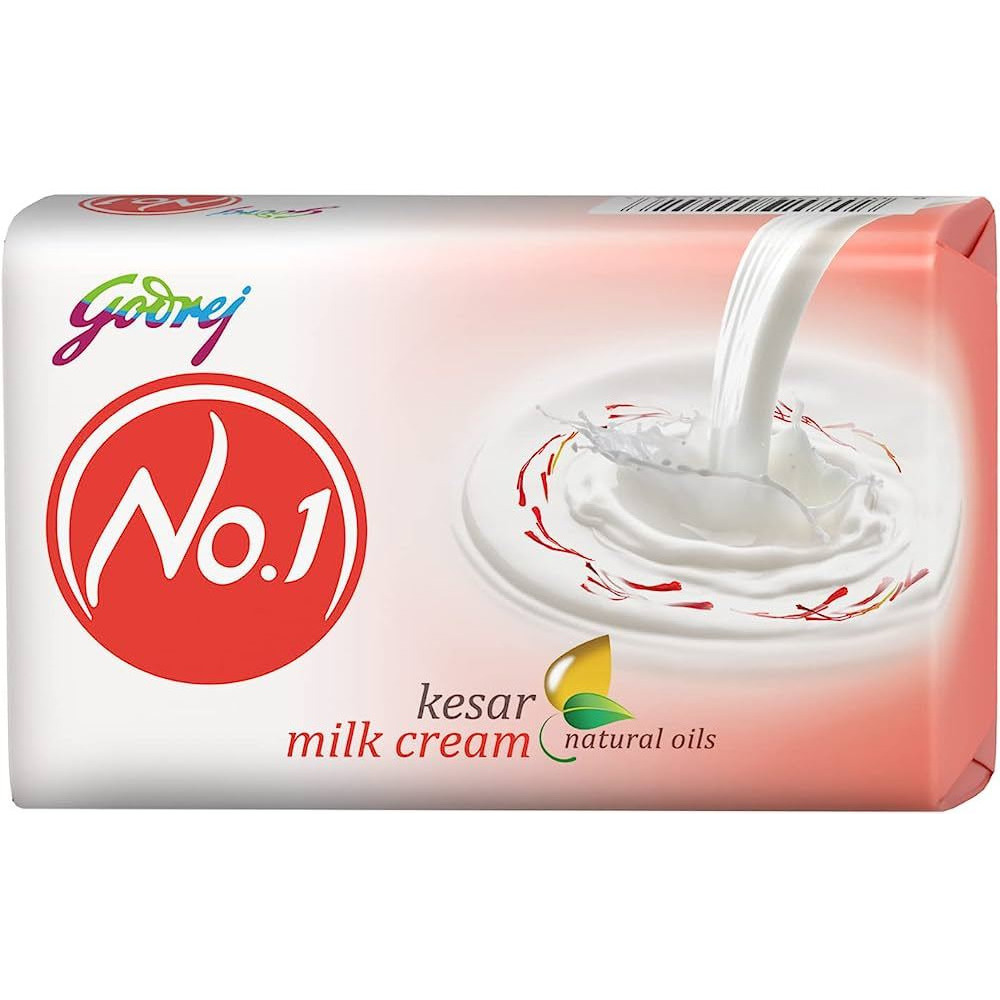 Pack of 5 - Godrej No 1 Saffron & Milk Cream Soap - 95 Gm (3.32 Oz)