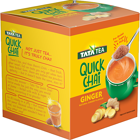 Pack of 2 - Tata Tea Instant Quick Chai Ginger 10 Sachets - 220 Gm (7.76 Oz)