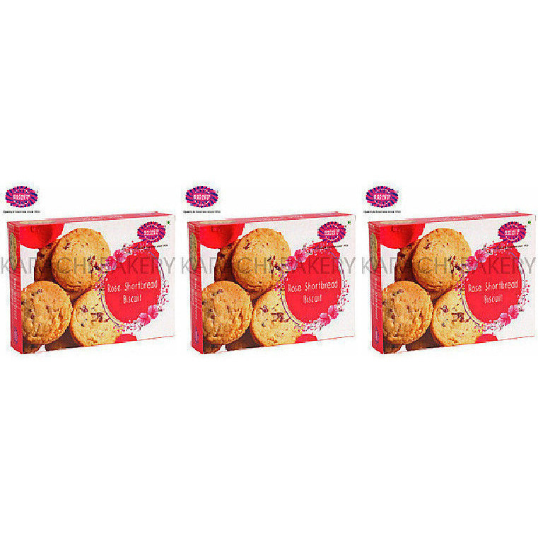 Pack of 3 - Karachi Bakery Rose Shortbread Biscuit - 300 Gm (10 Oz)