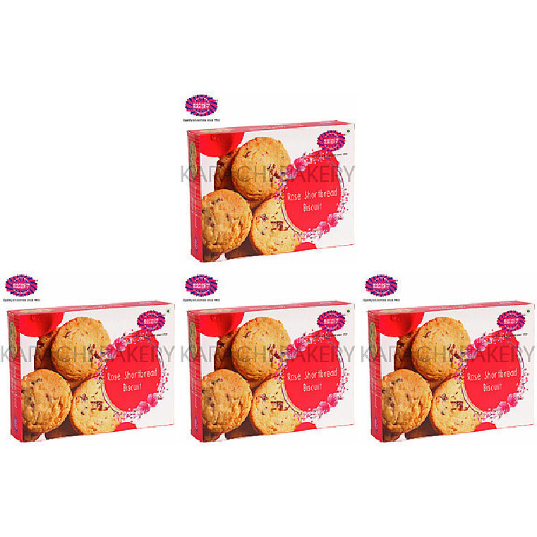 Pack of 4 - Karachi Bakery Rose Shortbread Biscuit - 300 Gm (10 Oz)