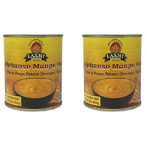 Pack of 2 - Laxmi Alphonso Mango Pulp - 850 Gm (1.87 Lb)