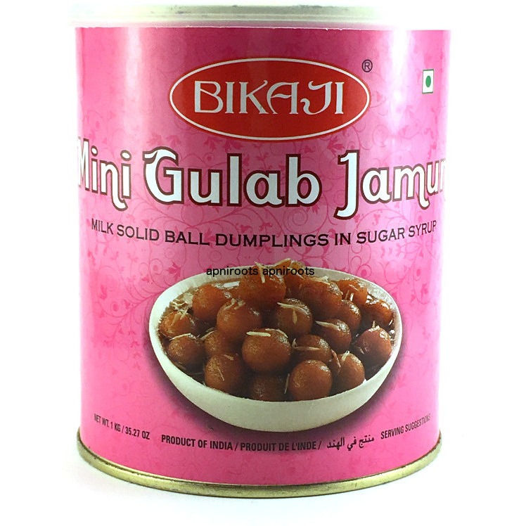 Pack of 4 - Bikaji Mini Gulab Jamun Can - 1 Kg (2.2 Lb)