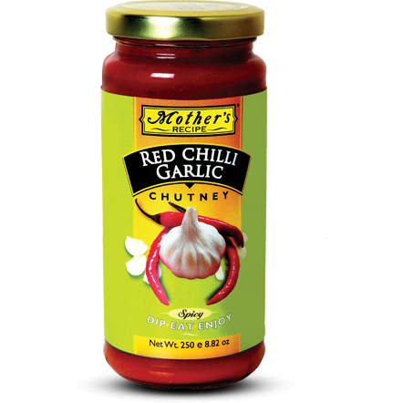 Pack of 3 - Mother's Recipe Red Chilli Garlic Chutney - 330 Ml (11.15 Oz)